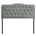 Beige / Grey / Ivory Button-Tufted Arched King Headboard for 2