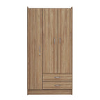Amaretto Oak/White 1-Person Armoire Wardrobe with Garment Bar & Shelves