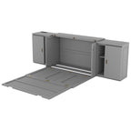 Grey / White Full Size Murphy Bed with Shelves, 1-Person, Wall Fold-Down Style