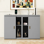 Grey / White Full Size Murphy Bed with Shelves, 1-Person, Wall Fold-Down Style