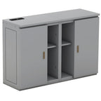 Grey / White Full Size Murphy Bed with Shelves, 1-Person, Wall Fold-Down Style