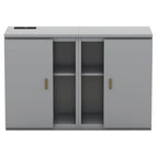 Grey / White Full Size Murphy Bed with Shelves, 1-Person, Wall Fold-Down Style