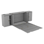 Grey / White Full Size Murphy Bed with Shelves, 1-Person, Wall Fold-Down Style