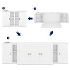 Grey / White Full Size Murphy Bed with Shelves, 1-Person, Wall Fold-Down Style