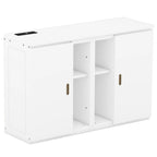 Grey / White Full Size Murphy Bed with Shelves, 1-Person, Wall Fold-Down Style