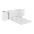 Grey / White Full Size Murphy Bed with Shelves, 1-Person, Wall Fold-Down Style