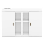 Grey / White Full Size Murphy Bed with Shelves, 1-Person, Wall Fold-Down Style