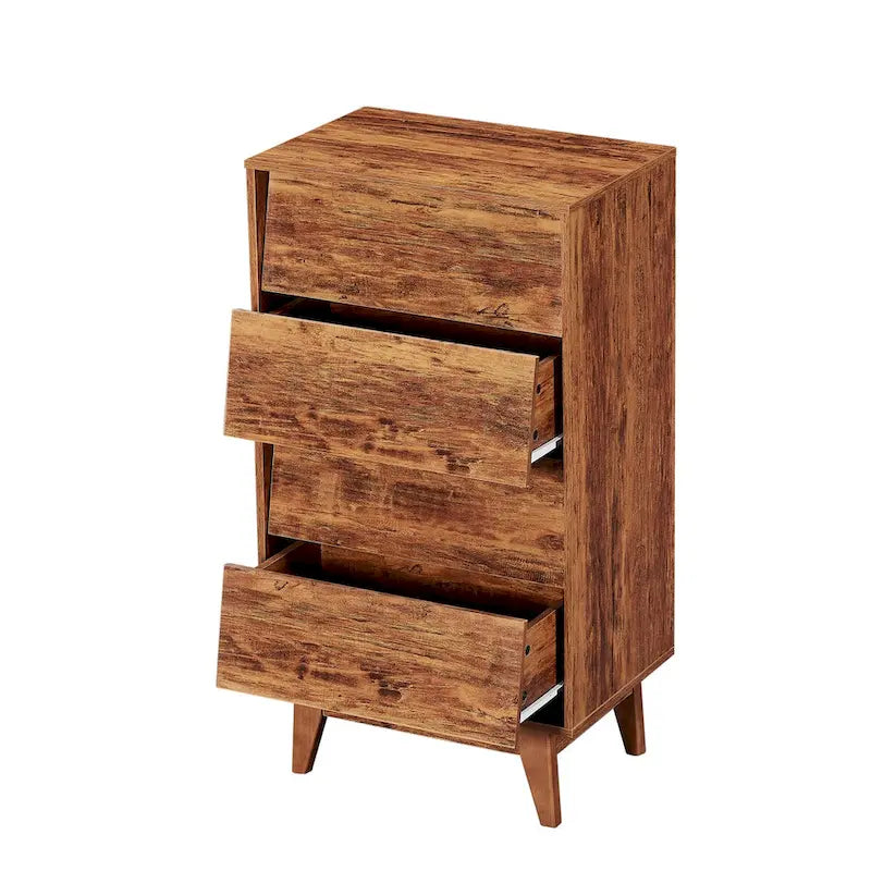 Brown Vintage 4-Drawer Dresser, Single