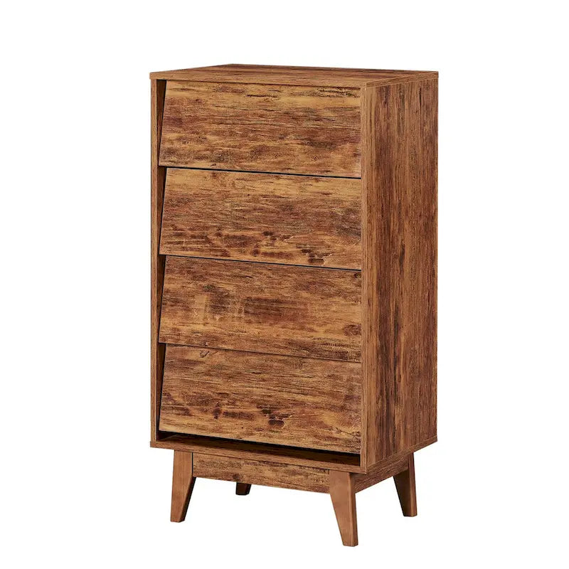 Brown Vintage 4-Drawer Dresser, Single