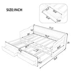 Lit de repos en bois gris/espresso/blanc avec lit gigogne et 2 tiroirs, de taille simple à très grand, pour 1 à 2 personnes