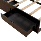 Lit de repos en bois gris/espresso/blanc avec lit gigogne et 2 tiroirs, de taille simple à très grand, pour 1 à 2 personnes