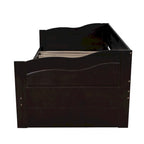 Lit de repos en bois gris/espresso/blanc avec lit gigogne et 2 tiroirs, de taille simple à très grand, pour 1 à 2 personnes