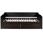 Lit de repos en bois gris/espresso/blanc avec lit gigogne et 2 tiroirs, de taille simple à très grand, pour 1 à 2 personnes
