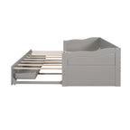 Lit de repos en bois gris/espresso/blanc avec lit gigogne et 2 tiroirs, de taille simple à très grand, pour 1 à 2 personnes