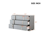 White/Grey 6-Drawer Dresser with Mirror Legs, Single