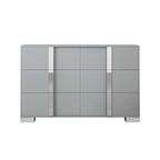 White/Grey 6-Drawer Dresser with Mirror Legs, Single