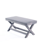 Multi-Color Velvet Upholstered Bench, X-Leg Style, Single Seat