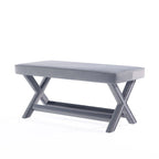 Multi-Color Velvet Upholstered Bench, X-Leg Style, Single Seat