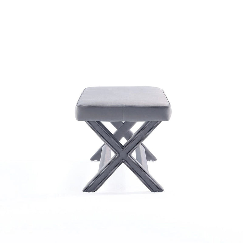Multi-Color Velvet Upholstered Bench, X-Leg Style, Single Seat
