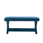 Multi-Color Velvet Upholstered Bench, X-Leg Style, Single Seat