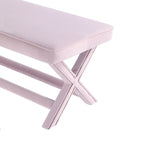 Multi-Color Velvet Upholstered Bench, X-Leg Style, Single Seat
