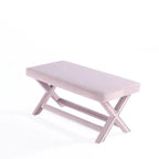Multi-Color Velvet Upholstered Bench, X-Leg Style, Single Seat