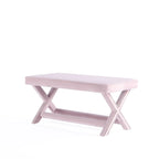 Multi-Color Velvet Upholstered Bench, X-Leg Style, Single Seat