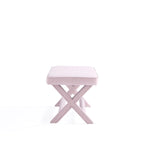 Multi-Color Velvet Upholstered Bench, X-Leg Style, Single Seat