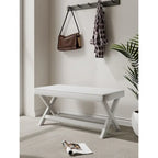 Multi-Color Velvet Upholstered Bench, X-Leg Style, Single Seat