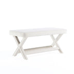 Multi-Color Velvet Upholstered Bench, X-Leg Style, Single Seat