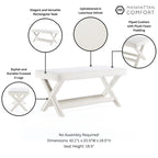 Multi-Color Velvet Upholstered Bench, X-Leg Style, Single Seat