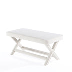 Multi-Color Velvet Upholstered Bench, X-Leg Style, Single Seat