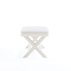 Multi-Color Velvet Upholstered Bench, X-Leg Style, Single Seat