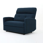 Navy Blue / Slate Fabric Double Recliner Loveseat for 2