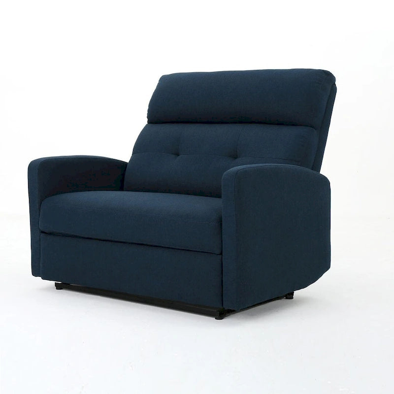 Navy Blue / Slate Fabric Double Recliner Loveseat for 2