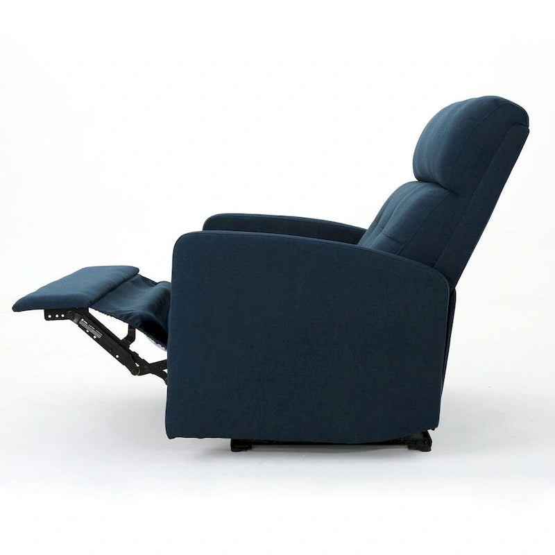 Navy Blue / Slate Fabric Double Recliner Loveseat for 2