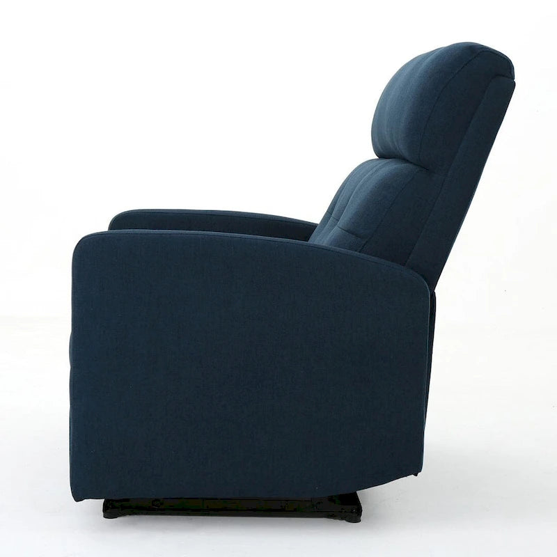 Navy Blue / Slate Fabric Double Recliner Loveseat for 2