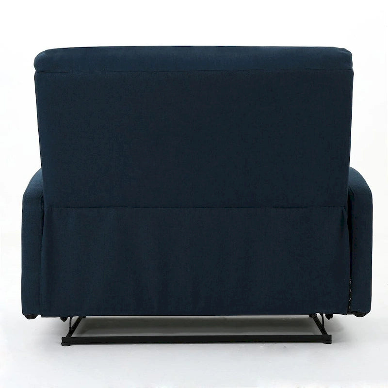 Navy Blue / Slate Fabric Double Recliner Loveseat for 2