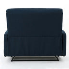 Navy Blue / Slate Fabric Double Recliner Loveseat for 2