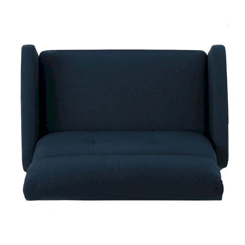 Navy Blue / Slate Fabric Double Recliner Loveseat for 2