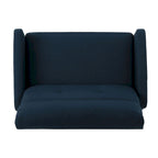 Navy Blue / Slate Fabric Double Recliner Loveseat for 2
