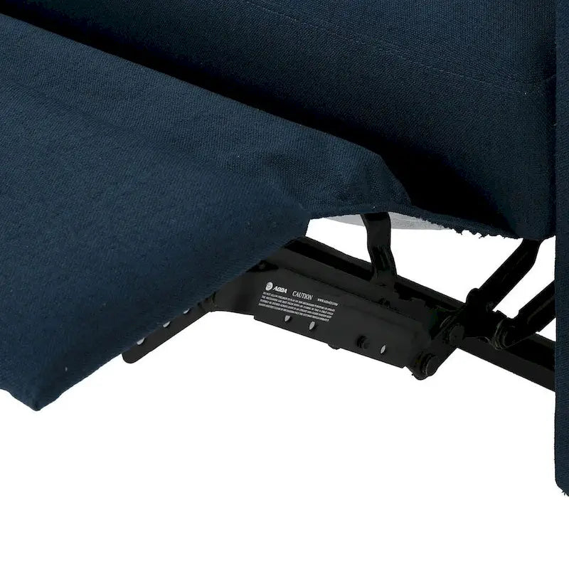Navy Blue / Slate Fabric Double Recliner Loveseat for 2