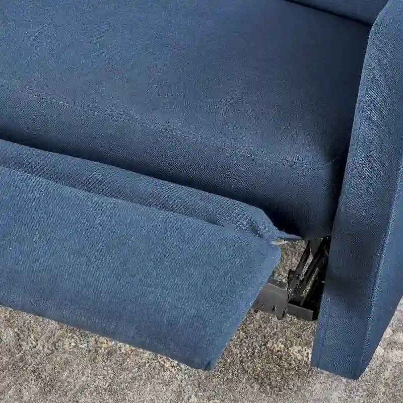 Navy Blue / Slate Fabric Double Recliner Loveseat for 2