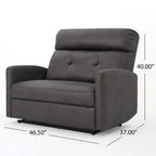 Navy Blue / Slate Fabric Double Recliner Loveseat for 2