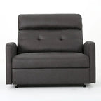 Navy Blue / Slate Fabric Double Recliner Loveseat for 2