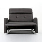Navy Blue / Slate Fabric Double Recliner Loveseat for 2