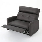 Navy Blue / Slate Fabric Double Recliner Loveseat for 2