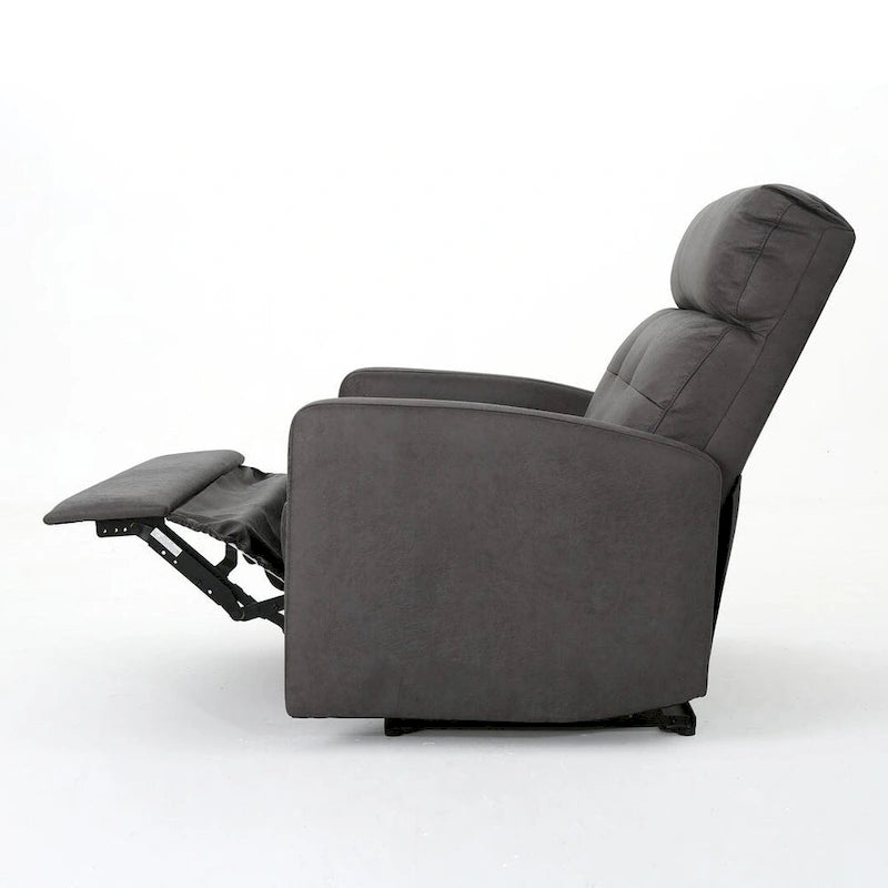 Navy Blue / Slate Fabric Double Recliner Loveseat for 2