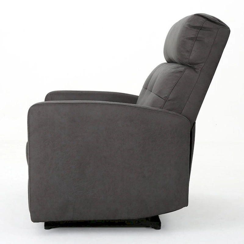 Navy Blue / Slate Fabric Double Recliner Loveseat for 2