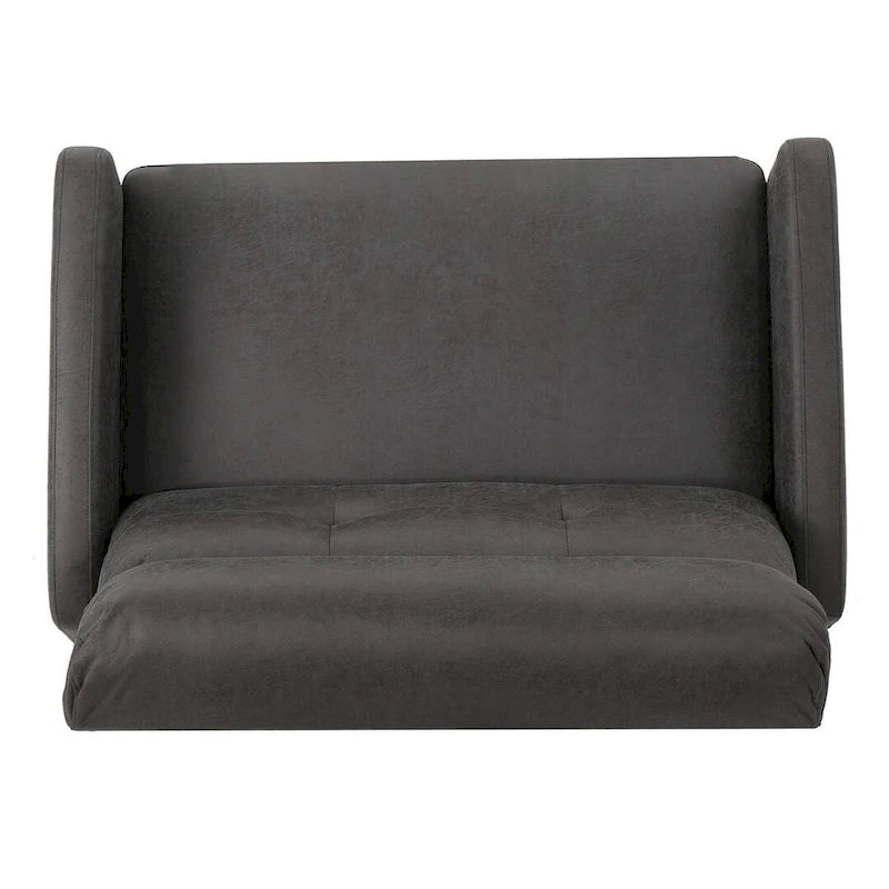 Navy Blue / Slate Fabric Double Recliner Loveseat for 2